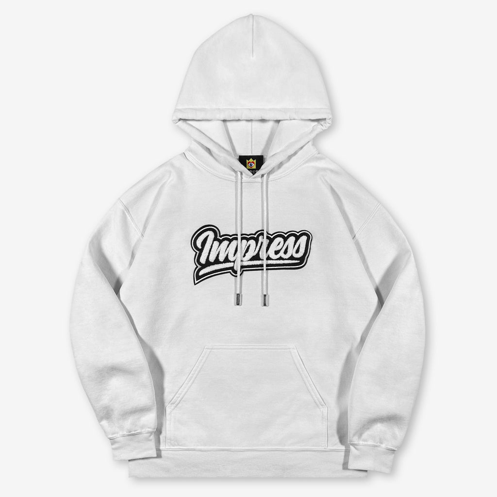 Cloud White Hoodie with Chenille Logo